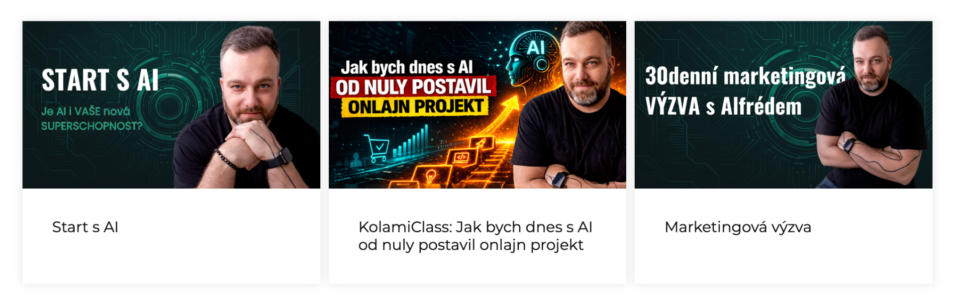 Náhled obsahu v Alfrédově Cloudu - Start s AI, KolamiClass, 30denní marketingová výzva